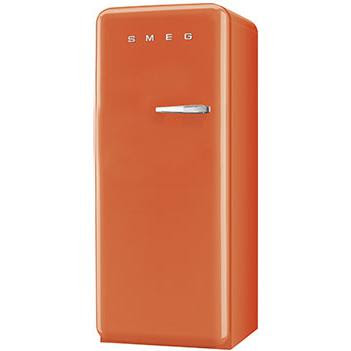 Smeg 9.22 Cu. Ft. Left Hinge Retro Style Refrigerator / Freezer - Orange FAB28UORL1