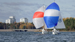J/80s sailing match race in helsinki, finland