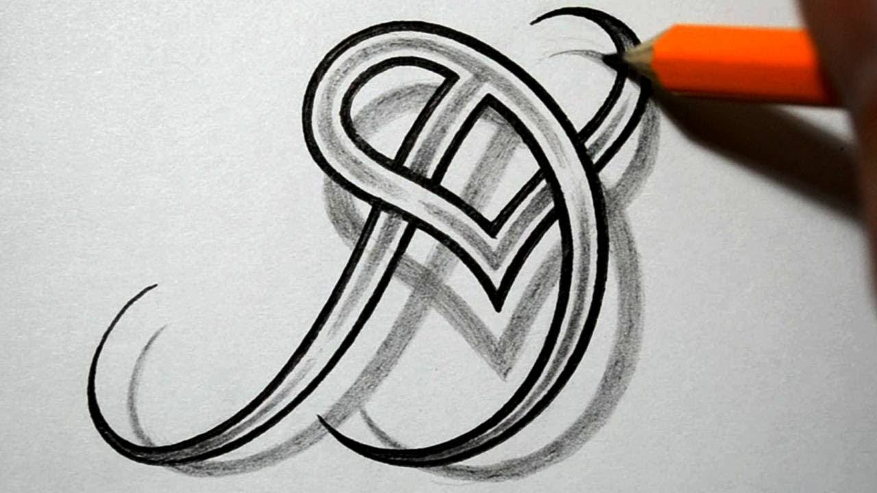 Initial D and Heart Combined Together - Celtic Weave Style - Letter ...