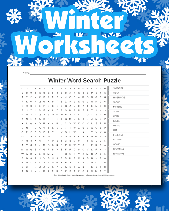 Winter Worksheets • Free Online Games at PrimaryGames