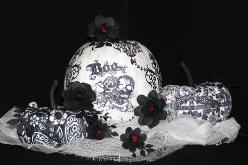 Stamped & Decopaged Pumpkins - Ink Stained Roni 007