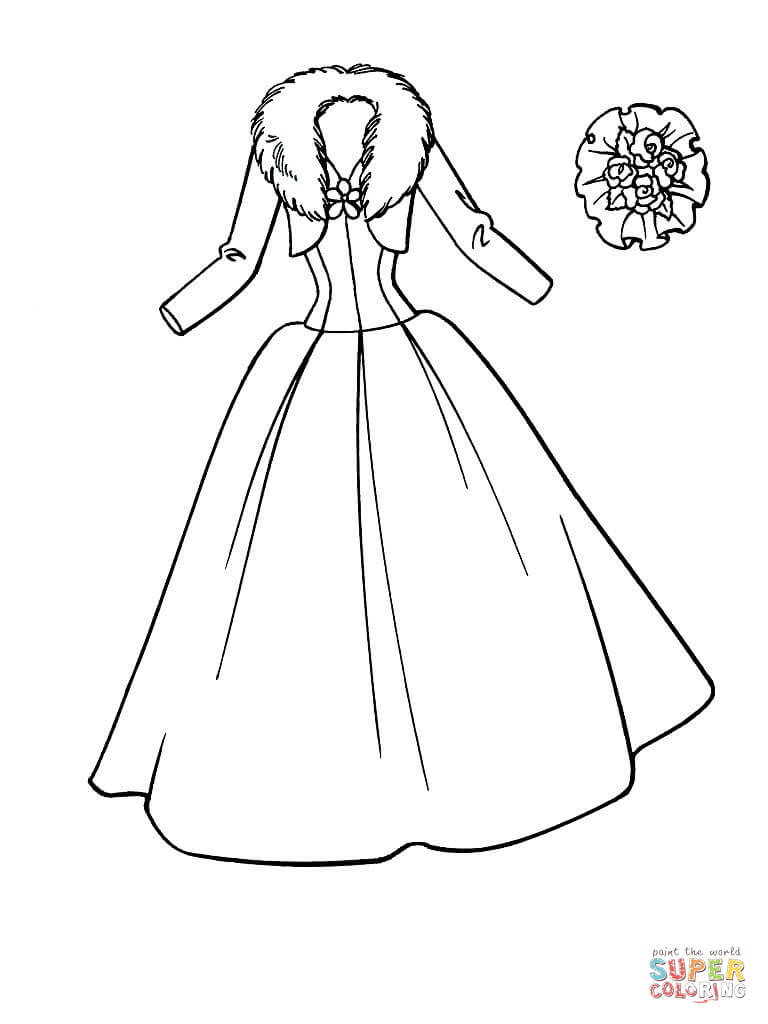 Coloriage - Robe de mariée | Coloriages à imprimer gratuits