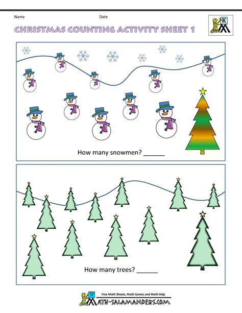  christmas maths worksheets