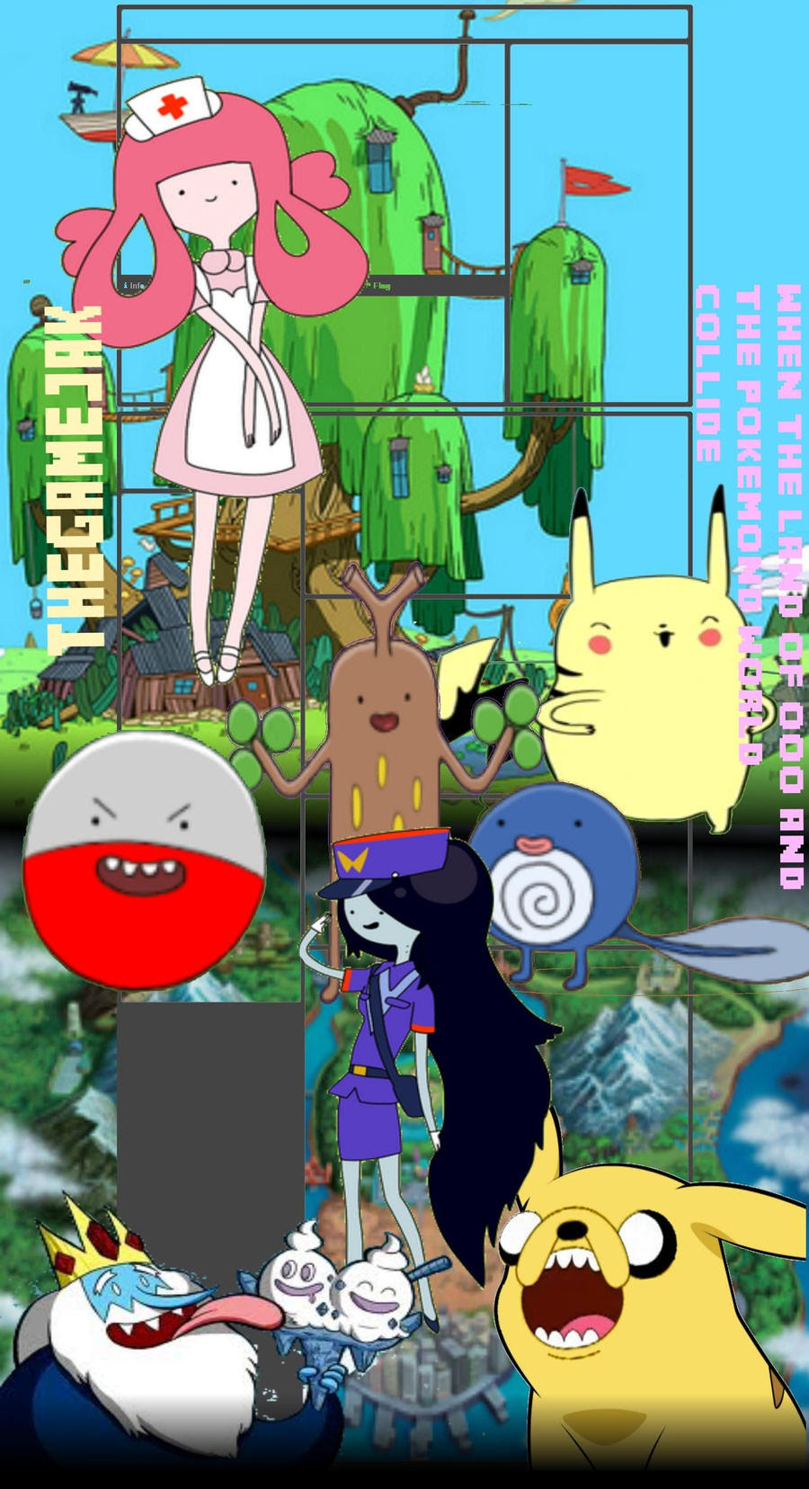 adventure time + pokemon youtube background by carbg on 