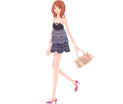 女の子 パーティドレス ガーリー素材 ふんわり可愛い無料イラスト素材 ふんわり可愛い無料イラスト素材