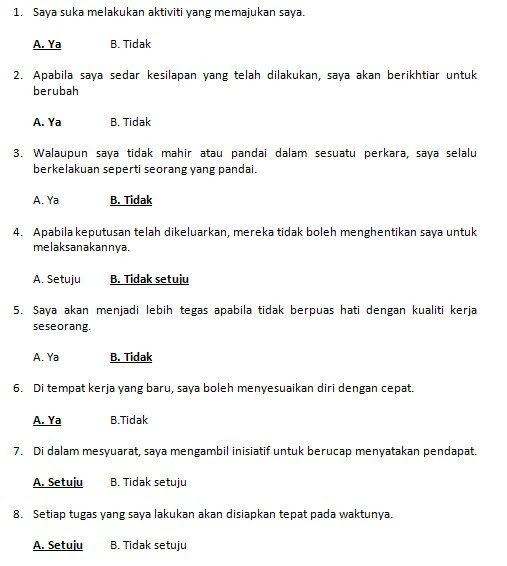 Contoh Soalan Peperiksaan Online Pembantu Tadbir (P/0 