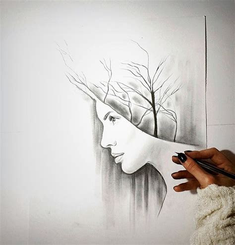 fantastic pencil portraits  mother nature vuingcom