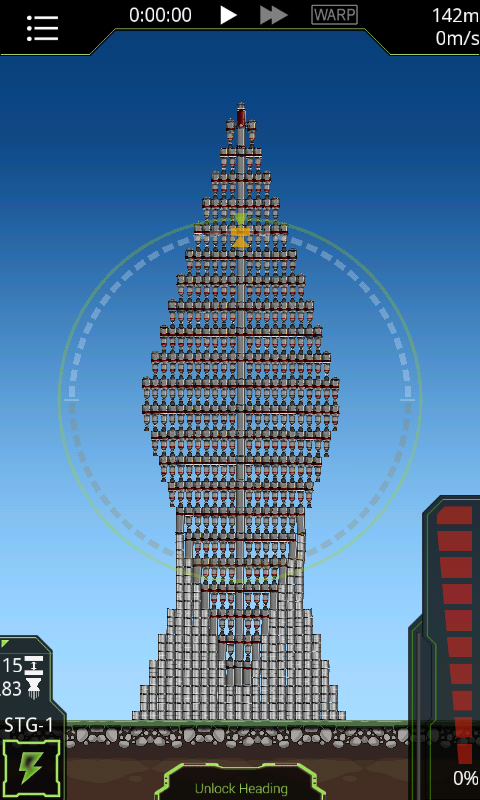 Rocket I used to get 55 second Smearth orbit challenge 