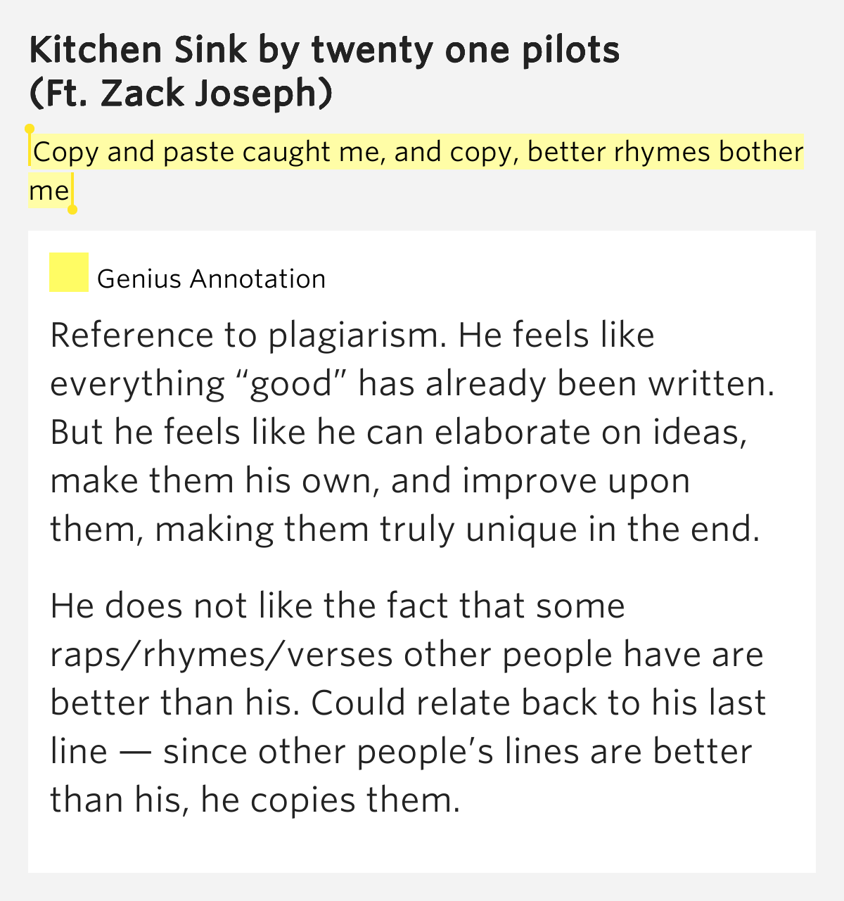Best 60 Kitchen Sink Twenty One Pilots Meaning Inspiration Design