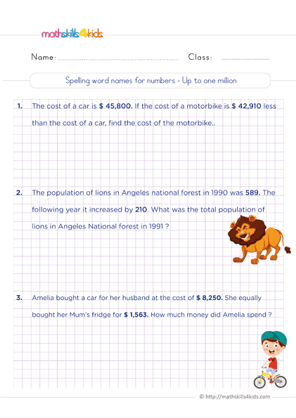 Whole Numbers Worksheets for Grade 6 PDF