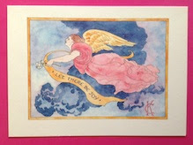 Angel Christmas card Let There Be Joy