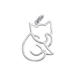 ペンダントトップ 切り抜き 猫A ねこ 銀製 磨き仕上げ 日本伝統工芸品 ハンドメイド スターリングシルバー