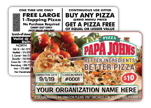 Papa Johns Cards - Group Fundraising with Papa JohnsCards