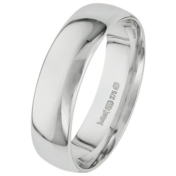 Buy 9ct White  Gold  5mm Court Wedding  Ring  at Argos  co uk 
