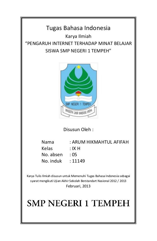 Cover karya ilmiah