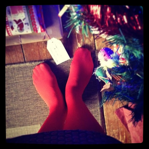Festive tights! #red 