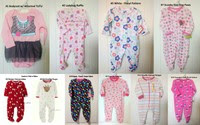 NWT Baby Toddler Girls' Cotton Fleece Footed SleepNPlay Sleeper 0-3M 3-6M 6-9M