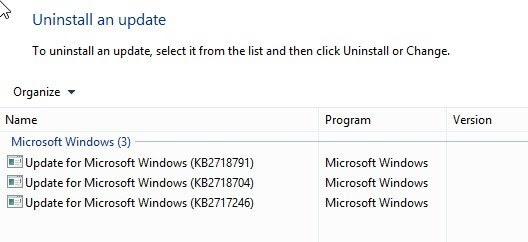 uninstall update