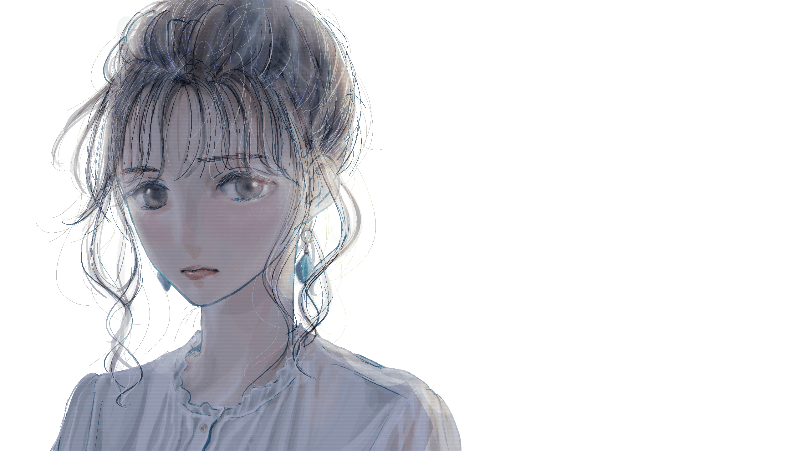 女の子 横顔 イラスト 綺麗