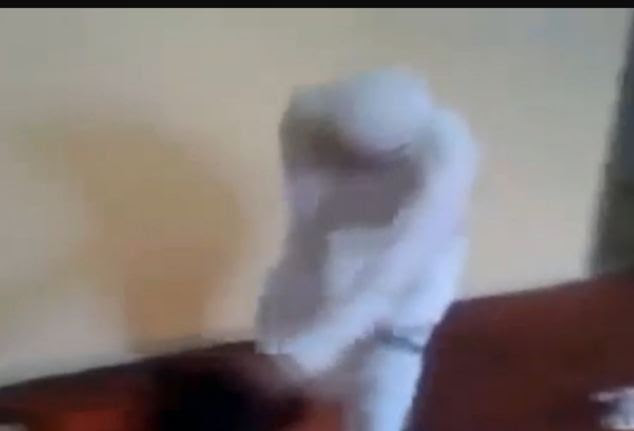 Video nasty: The whole attack, which takes place in a room with a table, chairs and a playing TV, is filmed by a third party and has been shared online