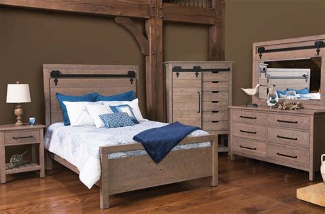 wesley barn door bedroom set countryside amish furniture