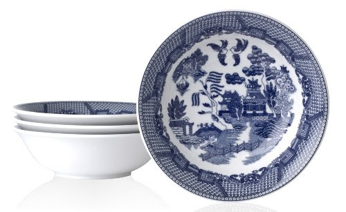 HIC Blue Willow 6-1/2-Inch Cereal Bowl Set of 4, 16-Ounce Capacity On Sale