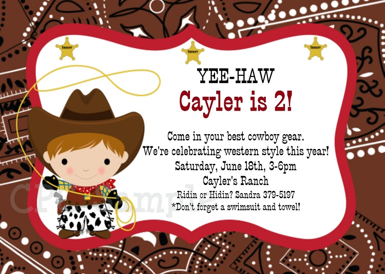 Cowboy Birthday Invitations | Western Birthday Party ...