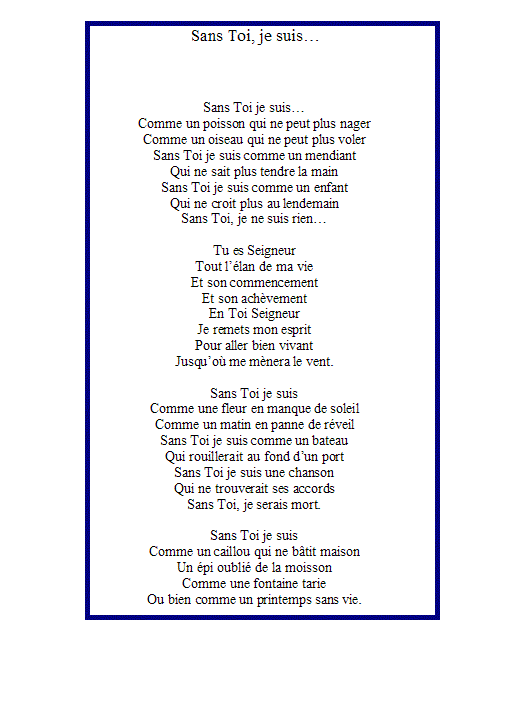 Quelques Chants Pour Les Rencontres De Catechese