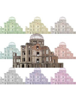 スマホ用ページ 原爆ドーム 広島平和記念碑 のポストカード用イラスト 条件付フリー素材集