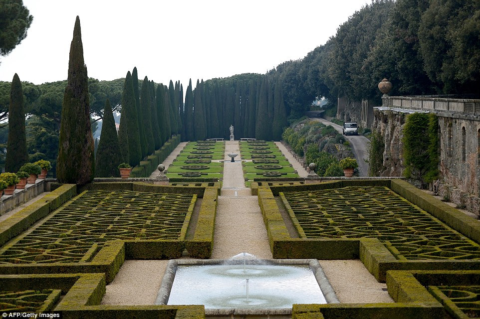 Impressive: Others have suggested the immaculate lawns and hedges, not to mention the luxurious interiors, are too much for the Pope