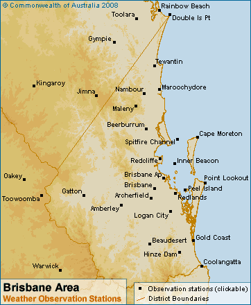 Brisbane Area Weather Observation Stations