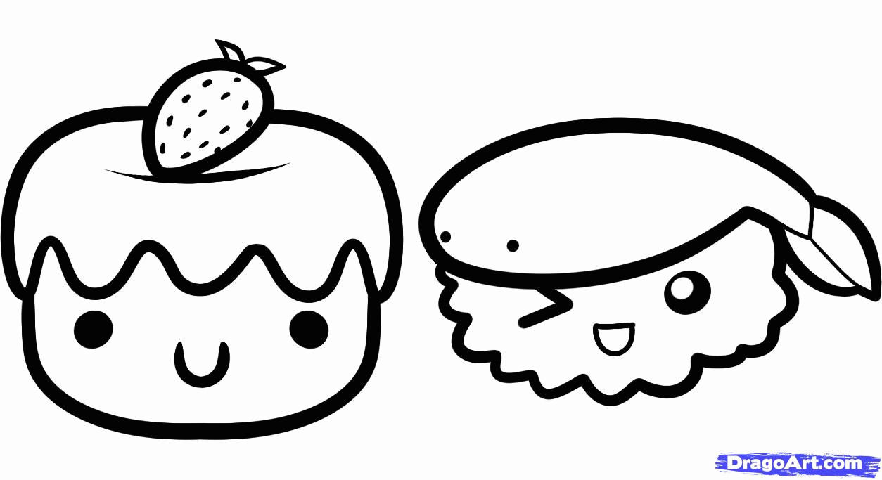 Download Cute Kawaii Food Coloring Pages - Coloring Home