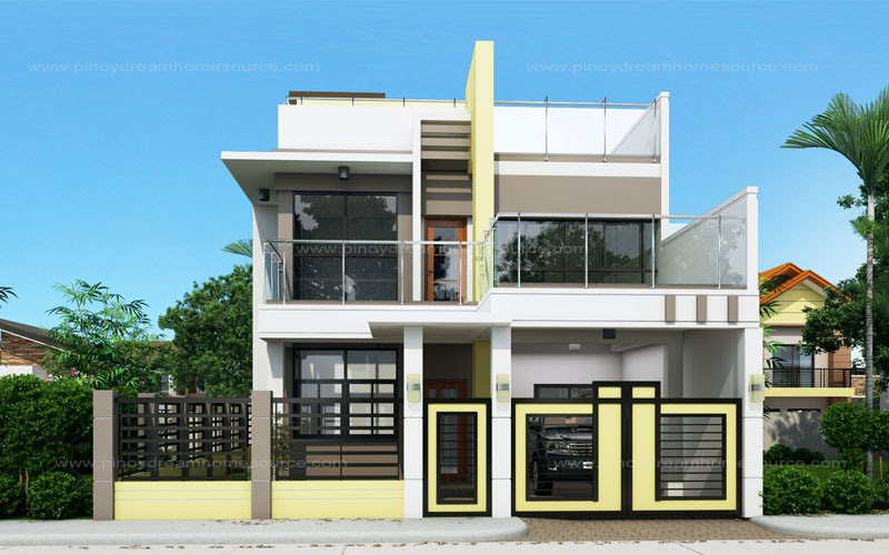 Prosperito - Single Attached Two Story House Design with ...