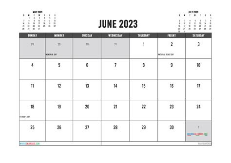  printable june 2023 calendar free 12 templates