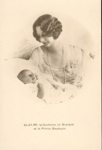Kronprinzessin Astrid von Belgien mit Sohn Baudouin