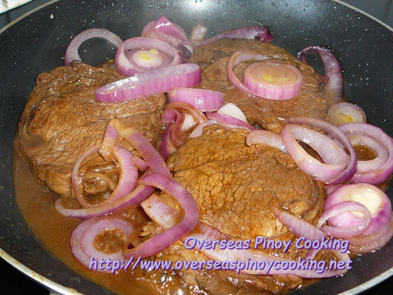 Beef Sirloin Steak, Bistek Style - Cooking Procedure