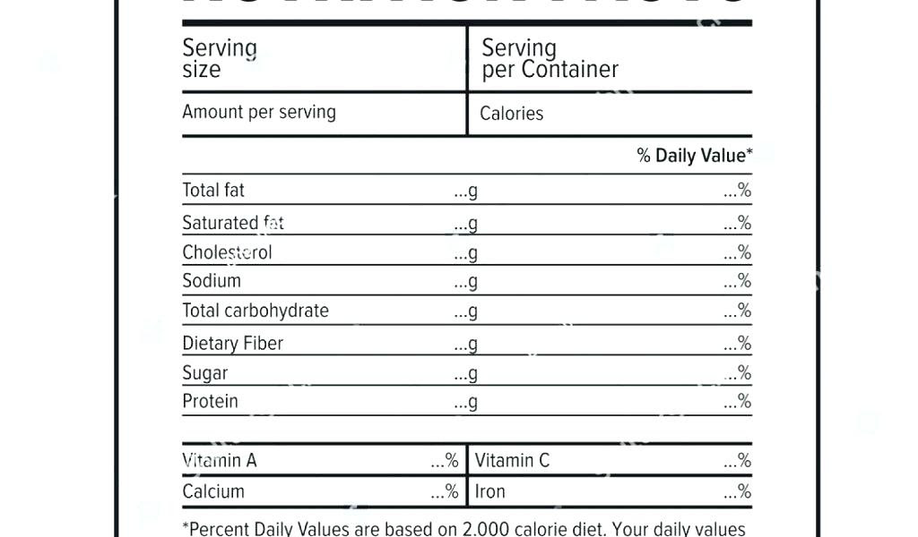 Nutrition Label Vector At Getdrawings Free Download