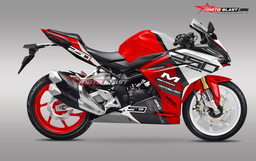 Modifikasi striping Honda CBR250RR RED Sporty MOTOBLAST Modifikasi striping Honda CBR250RR RED Sporty MOTOBLAST