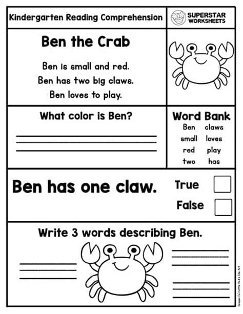 The activities in these free kindergarten reading worksheets will encourage children to love reading and learning new words. reading comprehension preschool worksheets worksheets printable free