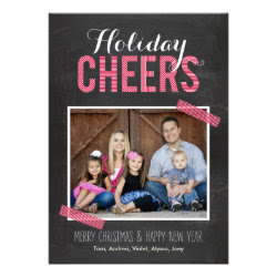 Chalkboard Cheers Holiday Photo Cards Invite