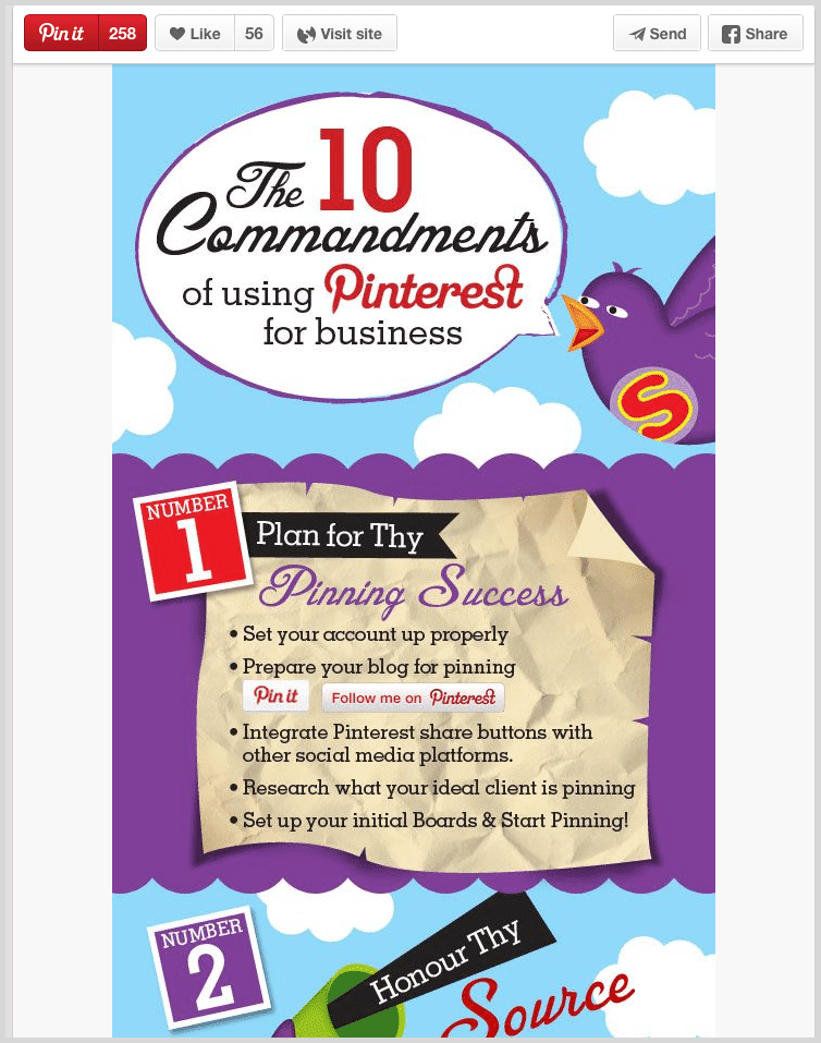Pinterest example of a re-pin screenshot