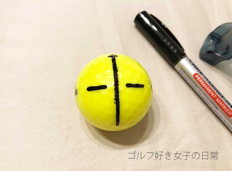ゴルフボールにラインを入れる道具 ラインマーカー ゴルフ好き女子の日常