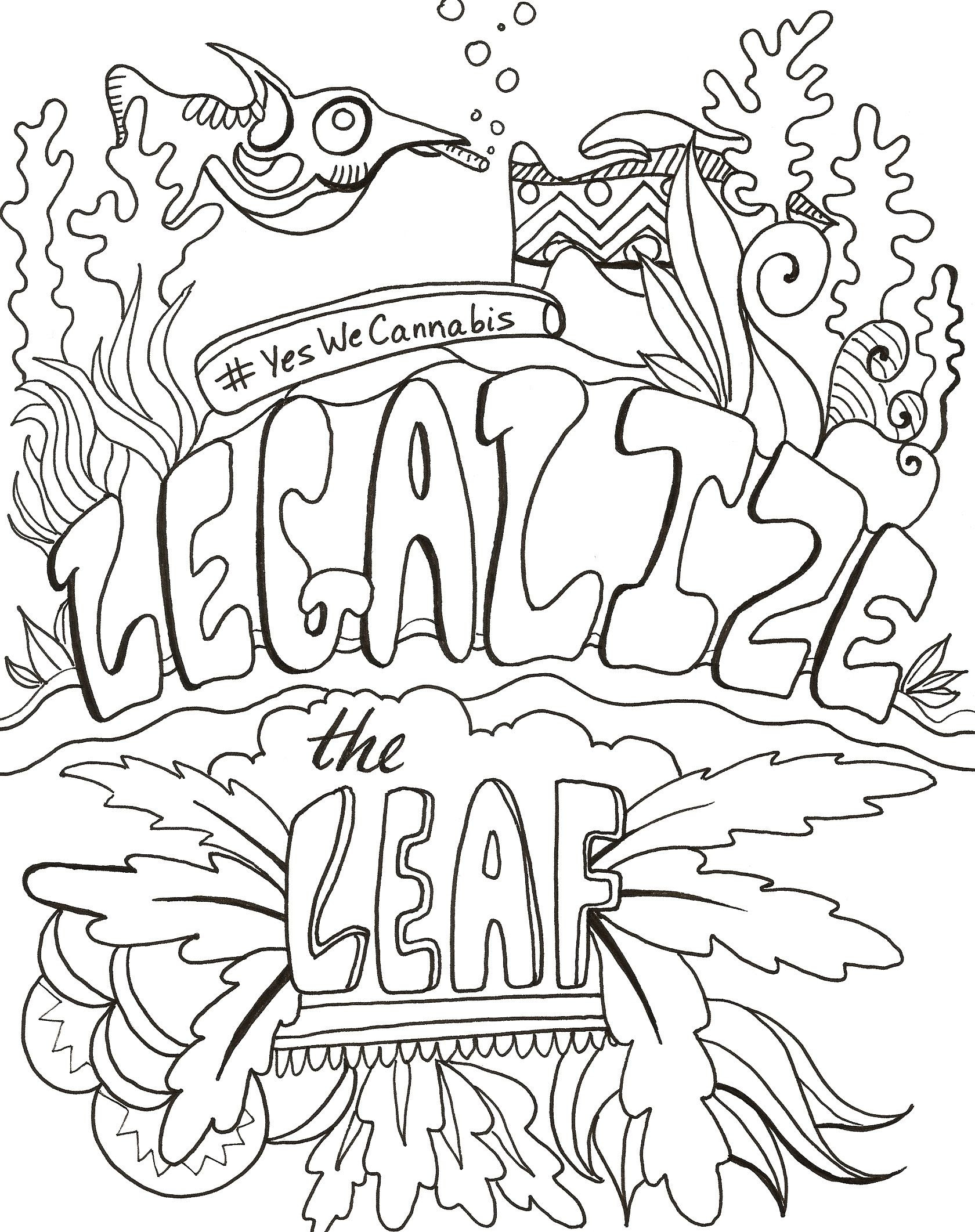 The best free Marijuana coloring page images. Download ...