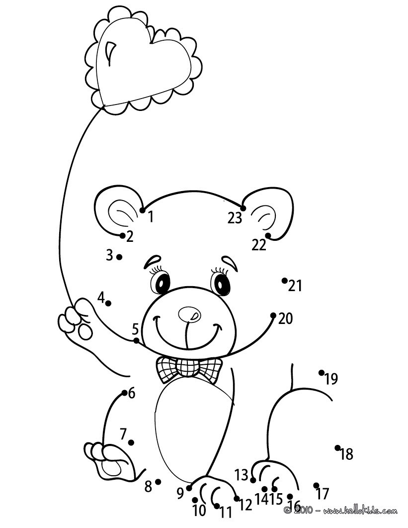 Valentine Connect the Dots Coloring Pages