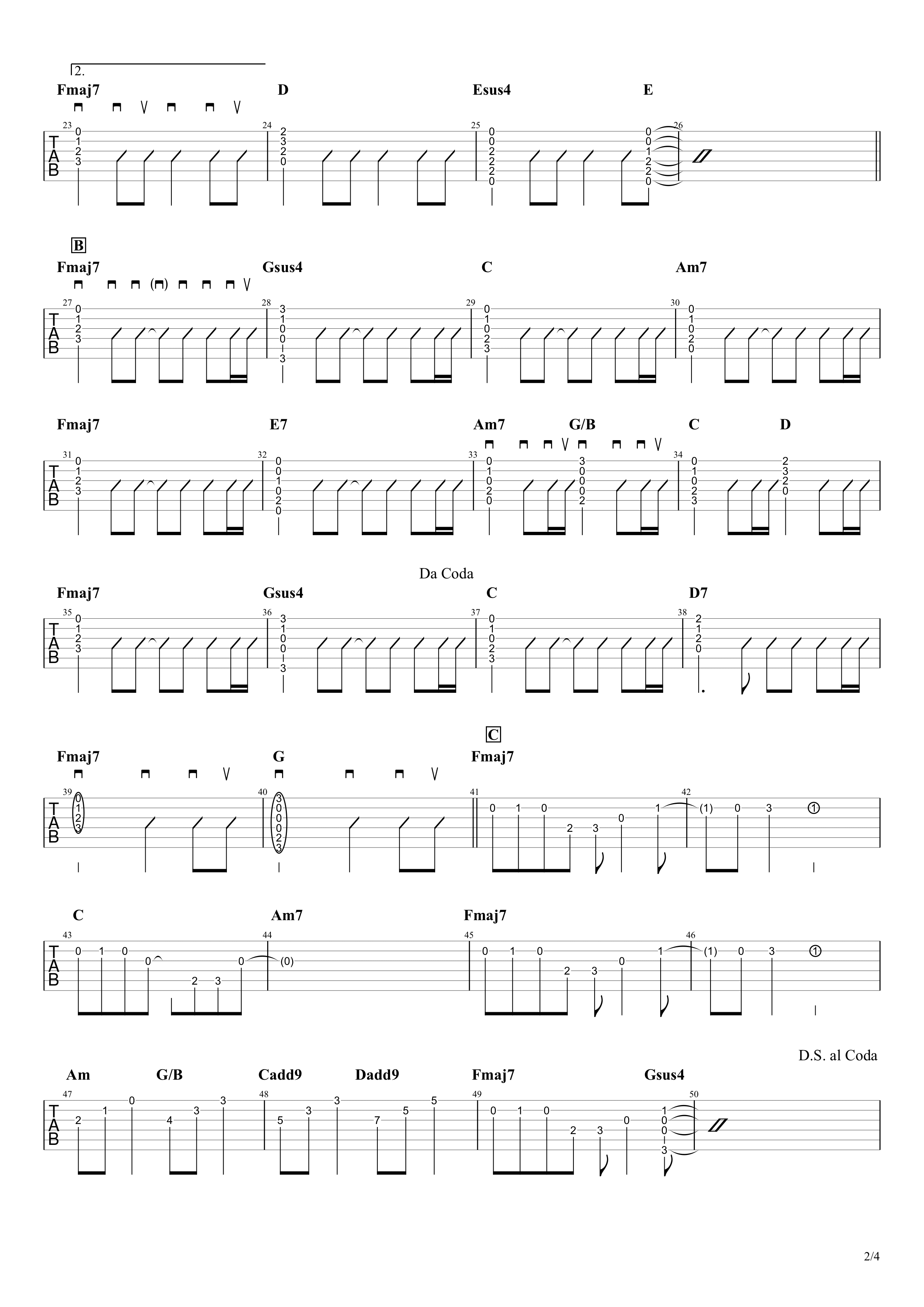 Birthday Mr Children 無料ギターtab譜 アコギコードストロークアレンジver Easy Guitar Net