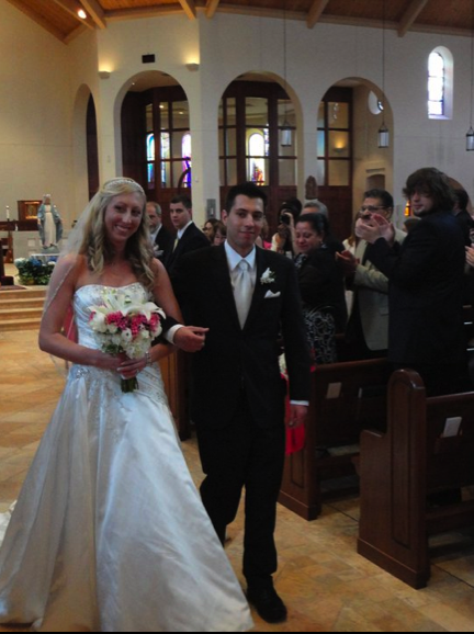 louis and kristin down the isle
