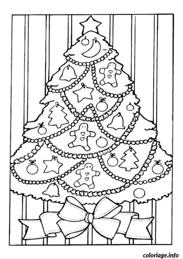 Coloriage Sapin De Noel Guirlandes Dessin Jecoloriecom
