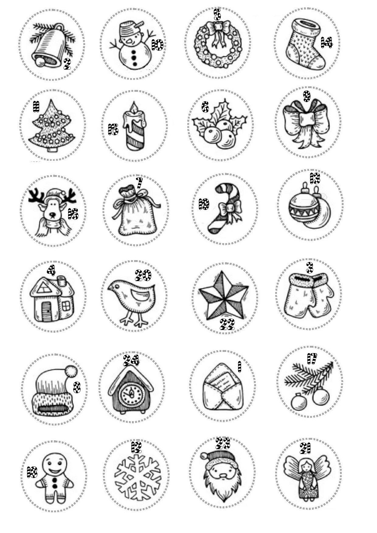 Calendrier De L 39 Avent Sapin Colorier Gabarit 3
