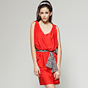 wholesale Loose V Neckline Leopard Patterns Waist Dress / Women's Dresses (FF-A-CB1200012)