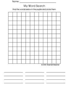  make your own word search puzzle free printable games pinterest